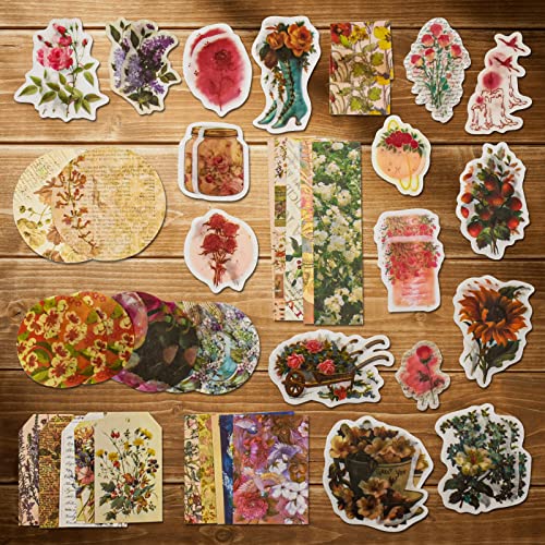 Vintage Scrapbooking Supplies Kit 83PCS Vintage Stickers for Journaling | Aesthetic Paper Stickers Material Ephemera Pack for Junk Journal Bullet Journals Planners Notebooks