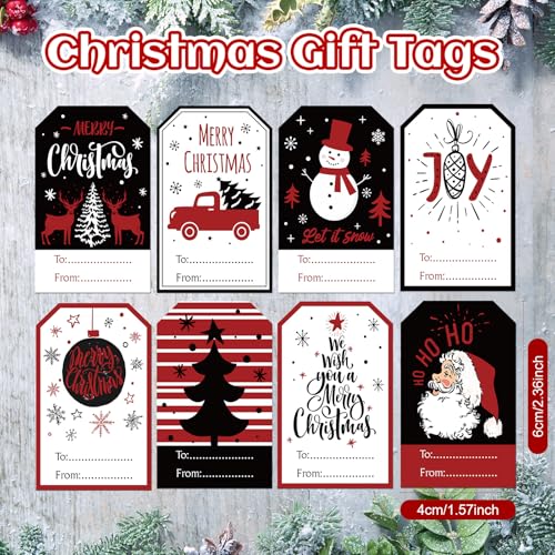 Outus 800 Pcs Christmas Gift Tags to from Labels 8 Styles, Classic Style - style: Classic Style