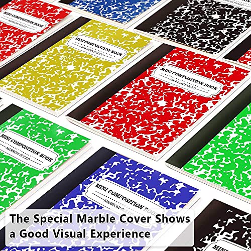 feela Composition Notebook, Mini Sized 30 Pack 5 Colors Narrow Ruled Mini Composition Books Bulk, Small Pocket Marble Cute Journal Notebooks for Kids School Home Office, Pocket Sized 4.5 x 3.25 in - color: 30 Pack 5 Solid Colors