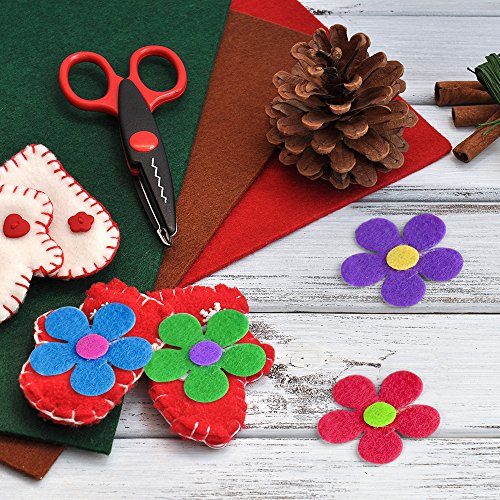 Coopay 240 Pieces Felt Flowers Fabric Flower Embellishments Assorted Colors for DIY Crafts
