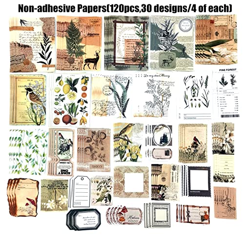 Esweny 260PCS Vintage Journaling Scrapbooking Supplies Scrapbook Sticker Paper Ephemera Pack for Junk Journal Planners Collage Craft Notebooks Album (Plants and Birds) - color: Plants and Birds