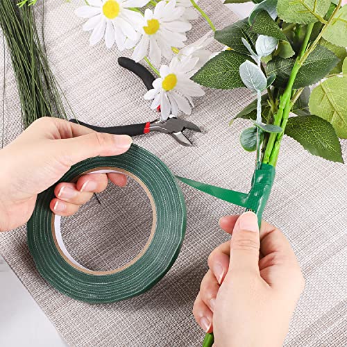 2 Rolls Green Floral Tape 0.25IN×33Yd Waterproof Florist Tape for Crafts - size: 2 rolls/0.25in
