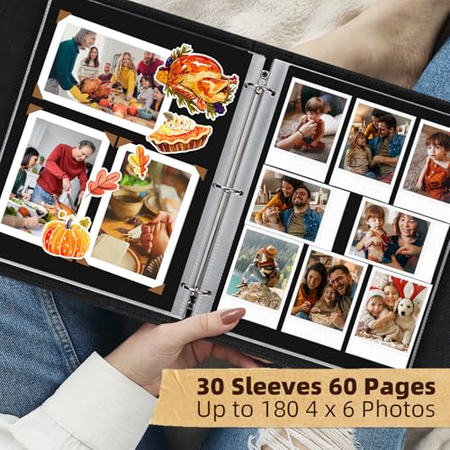 Vienrose 13"x11" Scrapbook Album Gift Set Faux Leather DarkBlue 60 Pages - color: Navy Blue, size: 12.8"X11.2" 30Sheets