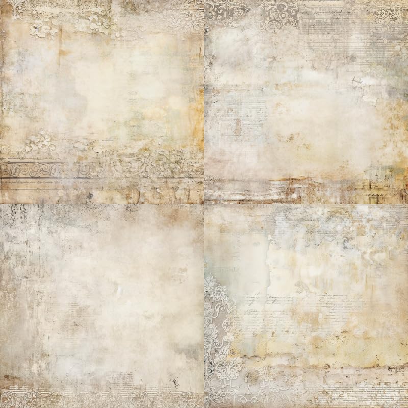 24 Sheets Vintage Lace Scrapbooking Paper Pad 6x6, Neutral Aged Background Craft Paper for Adult Journaling, Card Making, Collage & DIY Scrapbook Projects - color: 6x6 Vintage Lace