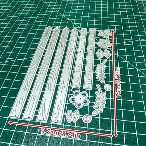 Lapoo Flowers Cutting Die for Scrapbooking - Durable Metal Cutting Die for DIY Scrapbook Photo Album Decorative Paper Card, Scrapbooking Die-cuts (Creative Fence 5.5 x 3.7 in) - color: Creative Fence 5.5 x 3.7 in