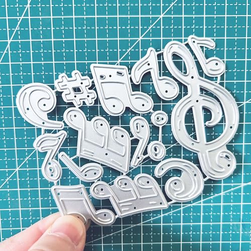 Musical Notes Die Cuts for Card Making, Music Carbon Steel Cutting Dies, Metal Die Cutting Mold, Scrapbooking Dies, DIY Etched Embossing Stencil for Craft - color: Silver-3Music