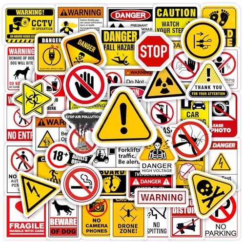 Safety Warning Signs Stickers for Water Bottles 70 Pcs - color: Non-luminescent-384kshr
