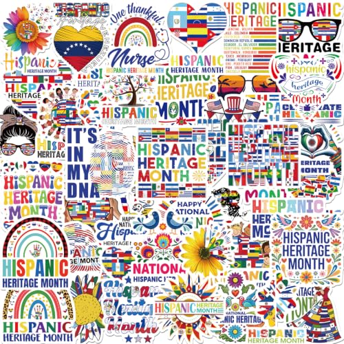 Hispanic Heritage Month Stickers - 50 Pcs Latino Decorations Bulk - style: Hispanic Heritage Month