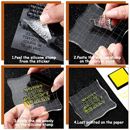 6 Pcs Christian Bible Verse Clear Rubber Stamps for Card Making 4 Sheets Christian Bible Verse Clear Rubber Stamp and 2 Pcs Acrylic Blocks for DIY Scrapbooking Journaling Card Making
