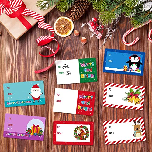 Outus 800 Pcs Christmas Gift Tags to from Labels 8 Styles,Cute Style - style: Cute Style