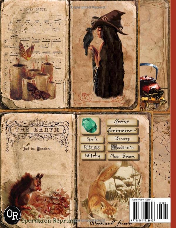 Forest Witch Junk Journal Pages & Ephemera: Kit Includes 28 Papers For Scrapbooking And Collage