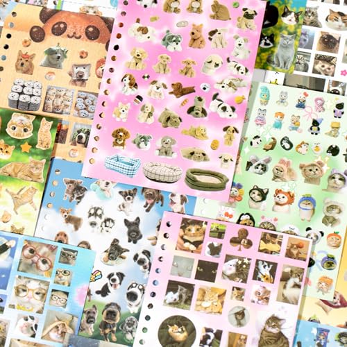 Pet Pal Series Stickers Scrapbooking Supplies for Junk Journal, 30 Sheets Washi Stickers - Vintage Journaling Stickers - color: Pet Pal Series