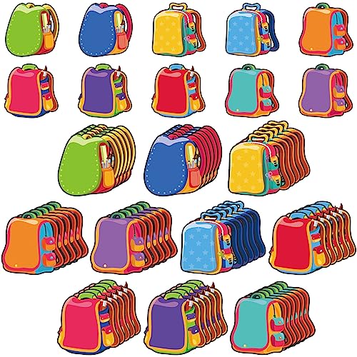 Chuangdi 60 Pcs Backpack Cutouts Cartoon Backpack for Classroom - style: Backpack