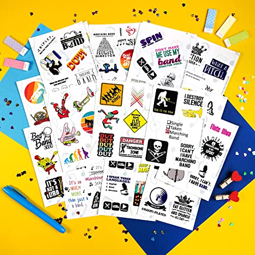 100Pcs Marching Band Stickers and Laptop Decals - Drummer Gifts, Marching Band Stuff, Gifts for Women & Men - color: Marching Band Stickers