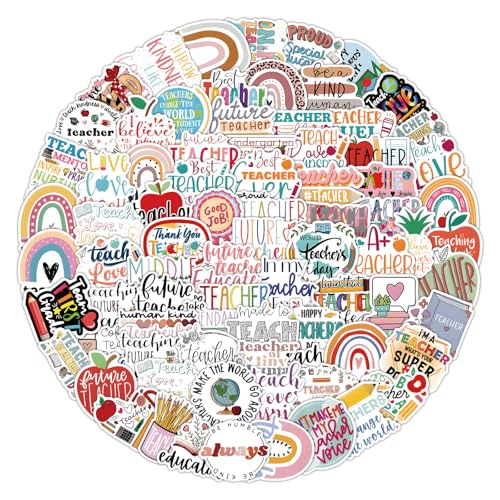 Teacher Stickers 110PCS, Vinyl Waterproof,Teacher Appreciation - color: Teacher Stickers