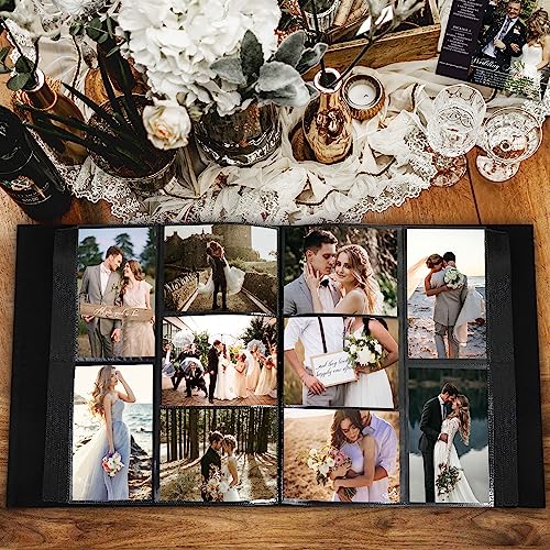Lanpn Wedding Photo Album 4x6 600 Pocket Photos Slip in, Linen Cover Large Capacity Newlywed Marriage Album Hold 600 Horizontal Vertical Photos (Flower, White) - color: OUR WEDDING - White, size: 4x6"/600 Photos