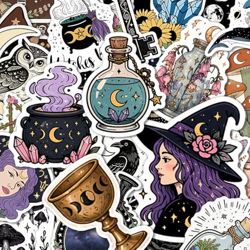 130PCS Witchy Witchcraft Mystical Tarot Stickers Dark Academia Pagan Journal