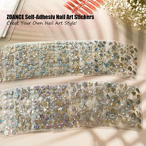 20 Sheet 5D Embossed Nail Art Stickers,Luxury Gold Silver Nail Decals Self-Adhesive Metallic Leaves Flower Butterfly French Nail Stripe Line Stickers for Women Salon Home DIY Nail Supplies - color: 20 Sheets Gold Silver Nail Stickers