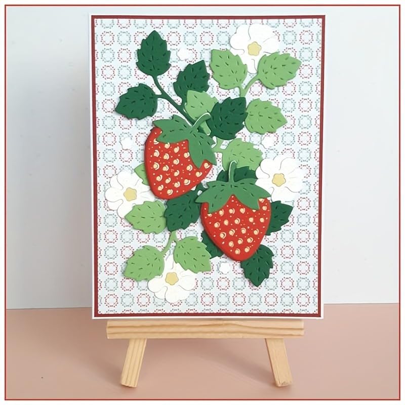 Lapoo Flowers Cutting Die for Scrapbooking - Durable Metal Cutting Die for DIY Scrapbook Photo Album Decorative Paper Card, 3D Backgrounds Frame (Strawberry 3.5 x 3.3 in) - color: Strawberry 3.5 x 3.3 in