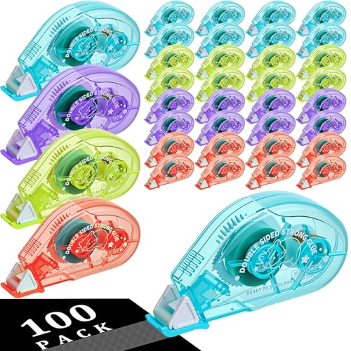 AmazingSpark 100 Pcs Operation Double Sided Tape Roller Bulk, Multicolor - color: Multicolor