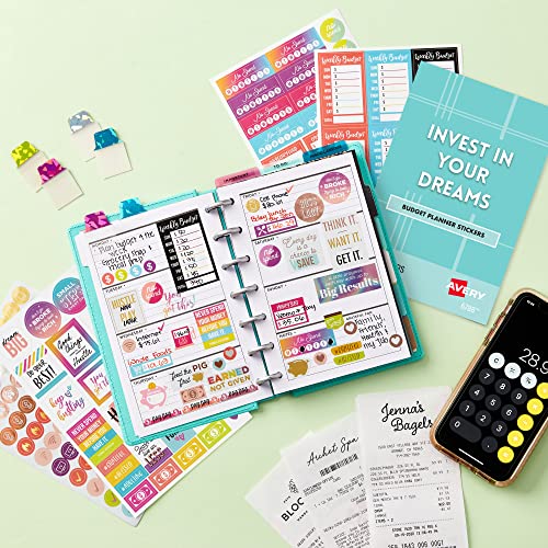 Avery Budget Planner Stickers Pack, 30 Sticker Sheets, 1,230 Total, Expense Tracker and Finance Planners, Journals or Calendars (6788) - color: Budget Pack