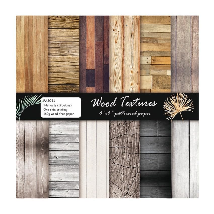 6x6 Inch Scrapbook Paper Pad, Single Sided 12 Unique Vintage Wood Designs for DIY Craft Projects, Card Making and Album Decoration-24 Sheets - color: 6x6 Loft