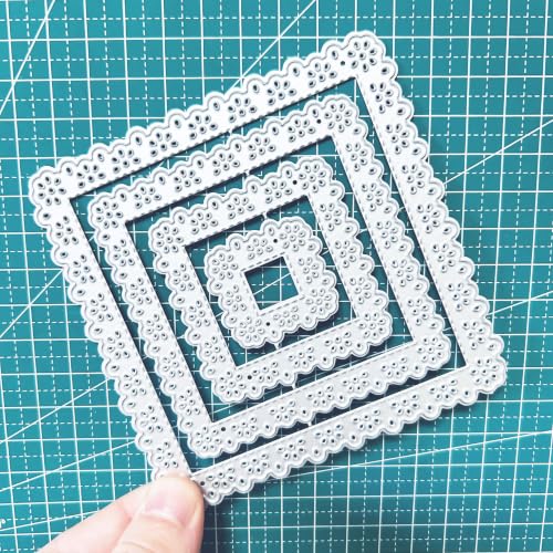 Rectangle Layers Frame Dies Cuts for Card Making Scrapbooking - color: Silver-441Square