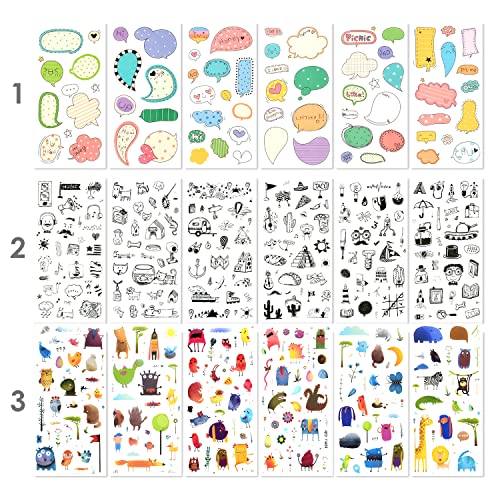 Mayplous 12 Pack Washi Sticker Set, 72 Sheets Decorative Washi for Journals, Planners, Scrapbooks, DIY Cards, Albums & Craft Projects (Innocence) - color: Simple