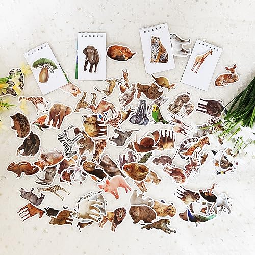 100 PCS Jungle Animal Stickers Safari Zoo Animal Wild One Stickers for Laptop Water Bottle Computer Refrigerator Luggage Phone Case Bicycle Teens (Jungle Animal) - style: Jungle Animal