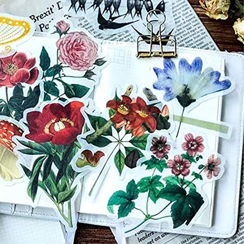MAXLEAF 120PCS Multi-Colored Vintage Plants Flowers Fairy Washi Stickers for Decoration Planners Scrapbook Laptops (Vintage Flower) - color: Vintage Flower