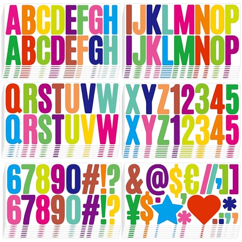 800 Pcs 48 Sheets Letter Stickers,Large Alphabet Number Stickers (Colorful) - color: Colorful