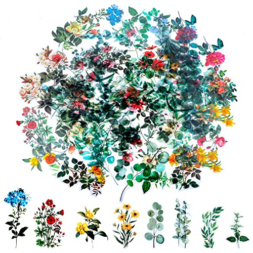 80 Vintage Flower Stickers for Scrapbooking, Self-Adhesive | Self-Adhesive Paper Stickers For Journals, Cards, Letters, Laptops, And Diy Decor - style: Bright