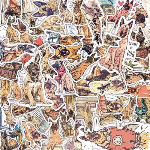 100 PCS Belgian Malinois Stickers Pack – Waterproof Dog Decals for Water Bottles, Laptops, Phones, Notebook, Cars – Cool Vibrant Graphics for Belgian Malinois Enthusiast - color: Belgian Malinois