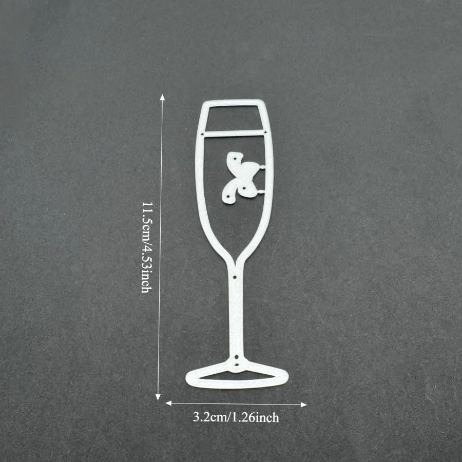 Lapoo 3D Backgrounds Frame Metal Cutting Die for Scrapbooking, New Cutting Dies DIY Album Card Making Decor Paper Craft Metal Die Cuts Party Wedding Decorations (Glassware 4.5 x 1.3 in) - color: Glassware 4.5 x 1.3 in