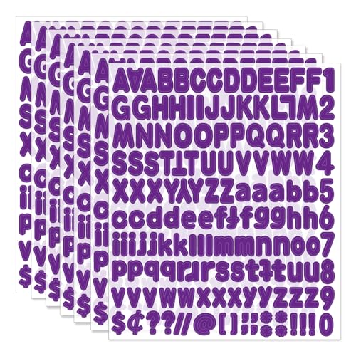 Alphabet Stickers, 1'' Inch, 12 Sheets, Deep Purple Letter Stickers, Self-Adhesive Vinyl, Mailbox Numbers, Classroom & Home Decor - color: Deep Purple, size: 1Inch