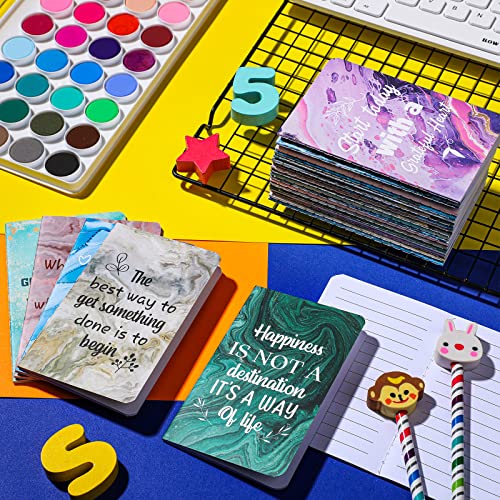 Zonon 24 Pcs Mini Notebooks, 3.2 x 5 for Back to School,Marble Style | Small Lined Notepad, Pocket Colorful Journal, for The First Day of School Classroom Coworker Office Supplies - style: Marble Style