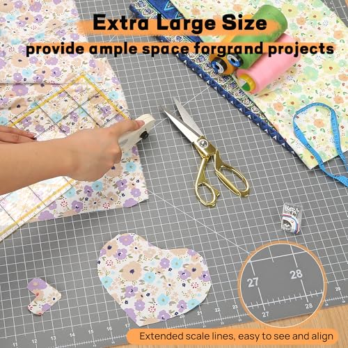 Large Self Healing Sewing Mat 24"x36", A1 Rotary Mat for Quilting & Sewing, Double-Sided, 5-Ply Non-slip Rotary Cutting Board with Grids for Crafts Fabric Leather Cutting on Workbench, Anthracite Gray - color: Anthracite Gray, size: A1:24‘’x36‘’