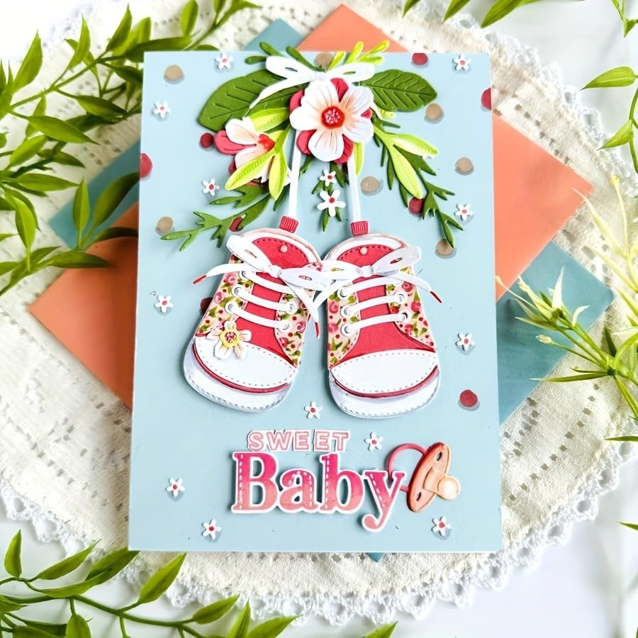 Metal Cutting Die for Scrapbooking, Tools Card Making Supplies Durable Cut Stencils for DIY Scrapbook Photo Album Decorative Paper Card (Baby Shoes 4.2 x 4.1 in) - color: Baby Shoes 4.2 x 4.1 in