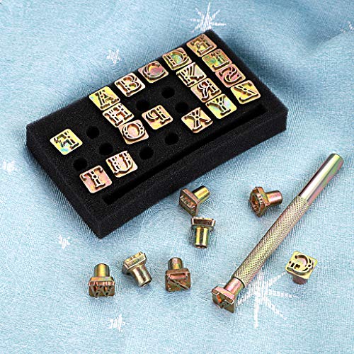 OwnMy 27PCS Leather Stamping Tools Kit, 9.5mm Capital Letters Stamps Set - size: 9.5mm - 27pcs