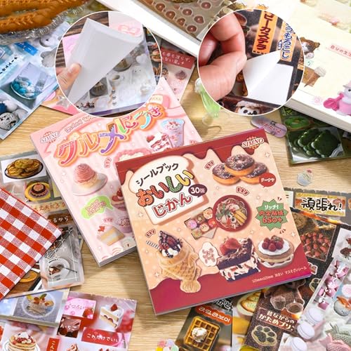 Japanese Retro Girl Sticker Book, 1600+ Showa Vintage Food Daily Life Embroidered Stickers, Cute Aesthetic Decorative Stickers for DIY Scrapbooking Journaling Planner Handbook Crafts