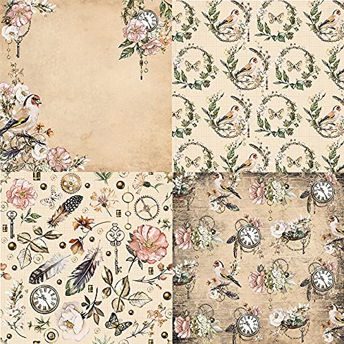Scrapbook Paper 6x6 Vintage Floral Designs – 24 Sheets Single-Sided Cardstock for Junk Journal, Cardmaking, DIY Crafts, Decoupage, Scrapbooking Background Paper Pad - color: 6x6 Wonderland