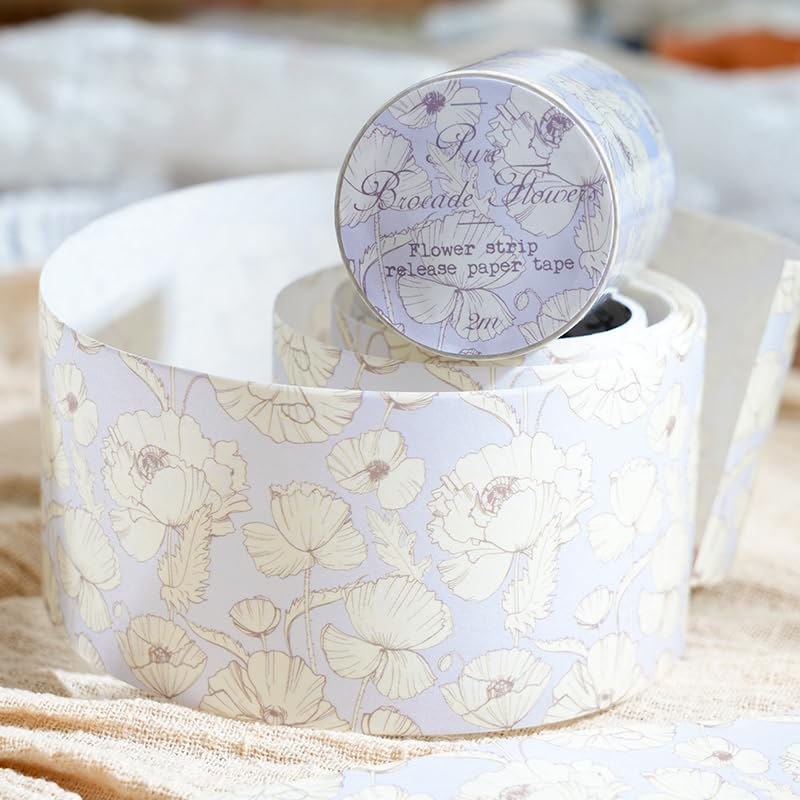Alideco 6pcs Decorative Adhesive Tapes Fresh Literary Girl Botanical Flower Landscape PET Tape Great for Bullet Journal Supplies, Arts, Scrapbook, DIY Crafts, Planners (wujinglianxia) - color: wujinglianxia