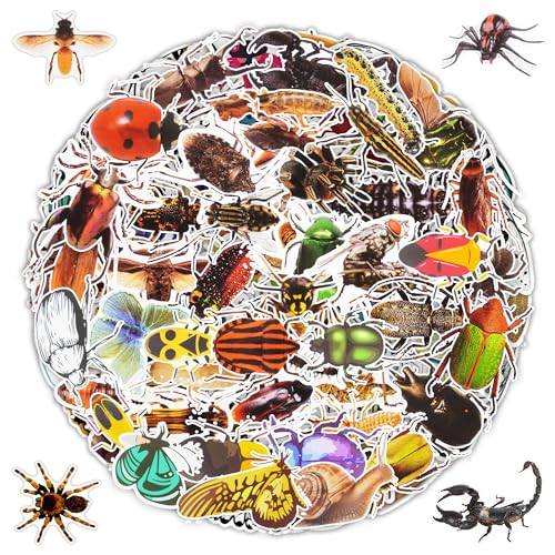100 PCS Insect Stickers Cartoon Bug Stickers for Laptop Water Bottle Computer Refrigerator Luggage Phone Case Bicycle Teens (Insect) - style: Insect