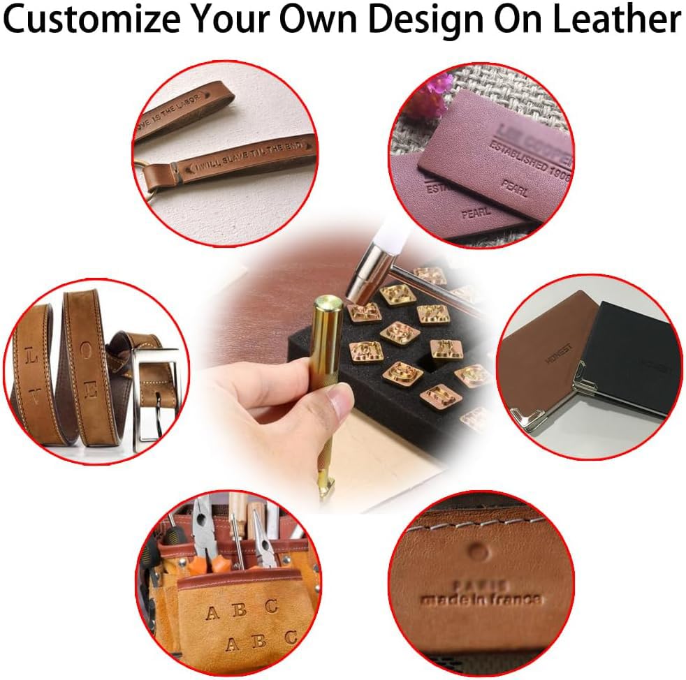 OwnMy 27PCS Leather Stamping Tools Kit, 13mm Capital Letters Stamps Set - size: 13mm - 27pcs
