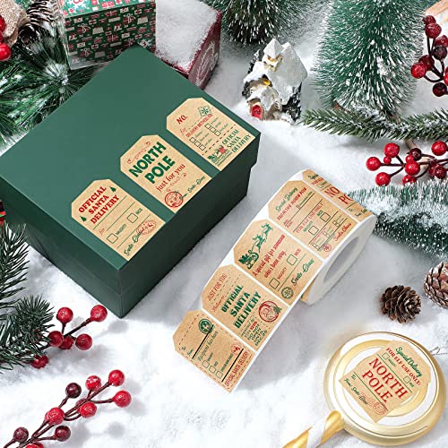 Outus 800 Pcs Christmas Gift Tags to from Labels 8 Styles, Retro Style - style: Retro Style