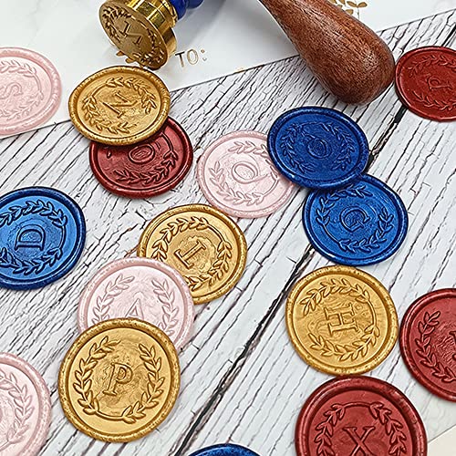 25Pcs Blue Letter L Adhesive Wax Seal Stickers, Hand-Made, No Need Seal Stamp, Tear and Use Wax Stickers for Wedding Invitations, Envelopes, Christmas Gift - color: 25pcs-blue, size: L