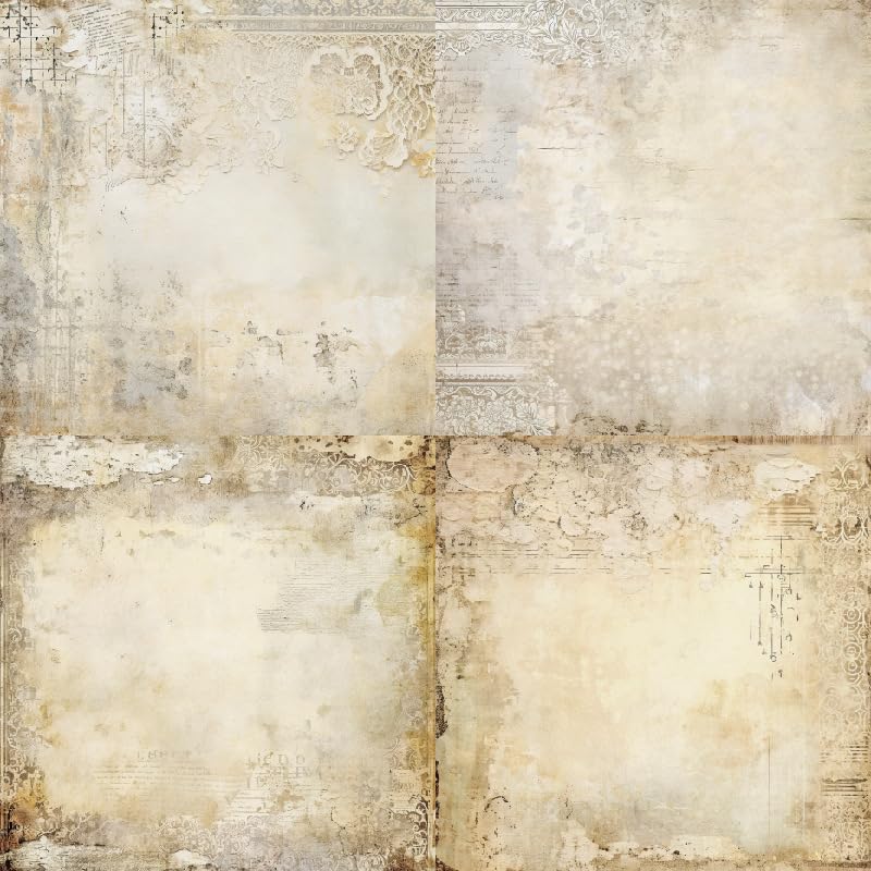 24 Sheets Vintage Lace Scrapbooking Paper Pad 6x6, Neutral Aged Background Craft Paper for Adult Journaling, Card Making, Collage & DIY Scrapbook Projects - color: 6x6 Vintage Lace