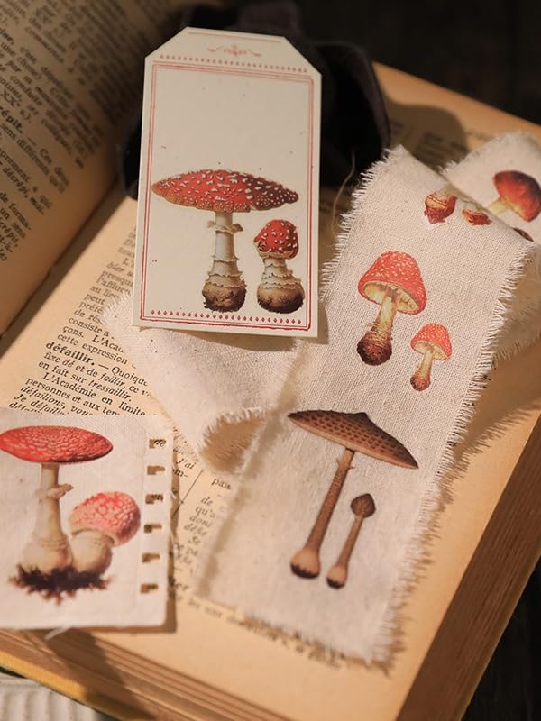 CATaireen Rub on Transfers for Crafts Vintage Scrapbooking Stickers Small Decals Adults Journaling DIY Supplies Use for Fabric Paper Wood Stone Canvas Acrylic Cloth (Mushroom) - style: Mushroom