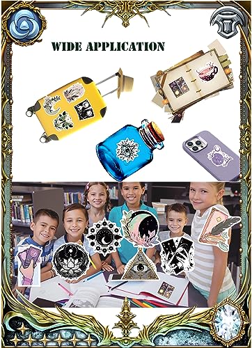 Witchy Stickers for Kindles Water Bottles, 100PCS Waterproof Vinyl Aesthetic Sticker Packs for Adults, Spooky Cute Hippie Celestial Stickers for Laptop Books Scrapbooks Journals
