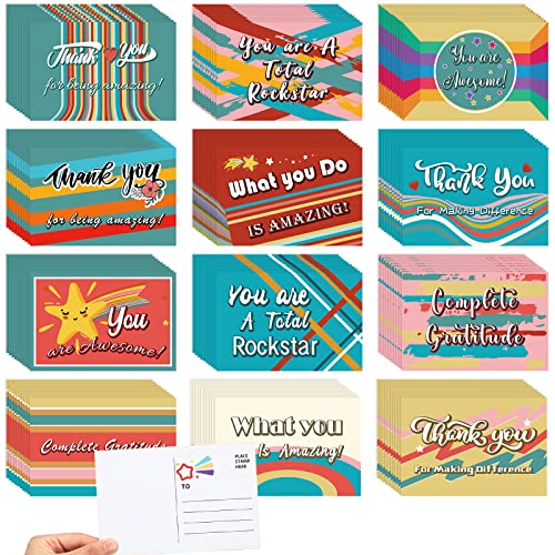 Kosiz 120 Pcs Thank You Inspirational Appreciational Postcard Cards Bulk - style: Thank You